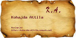 Kohajda Attila névjegykártya