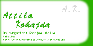 attila kohajda business card